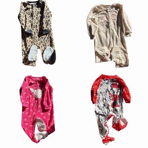 Bundle of 4 Toddler Girl Sleepers 2T 24M Carter’s Disney Minnie Fleece
